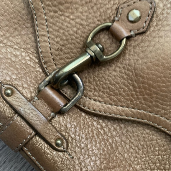 Cole Hann Gold metallic Tan Leather Handbag - Picture 4 of 9